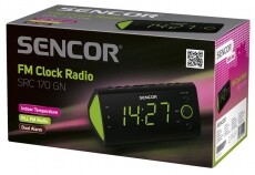 Sencor SRC 170 Rádiós ébresztőóra - zöld Audio-Video / Hifi / Multimédia - Rádió / órás rádió - Ébresztőórás rádió - 260562