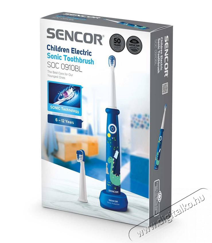 Sencor SOC 0910BL Elektromos gyermek fogkefe - kék Szépségápolás / Egészség - Száj / fog ápolás - Elektromos fogkefe - 352015