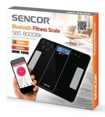 Sencor SBS 8000BK Smart Fitnesz személymérleg - kék Szépségápolás / Egészség - Mérleg - Személy mérleg - 345995