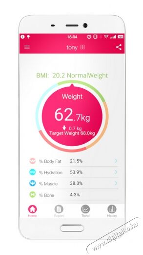Sencor SBS 8000BK Smart Fitnesz személymérleg - kék Szépségápolás / Egészség - Mérleg - Személy mérleg - 345995