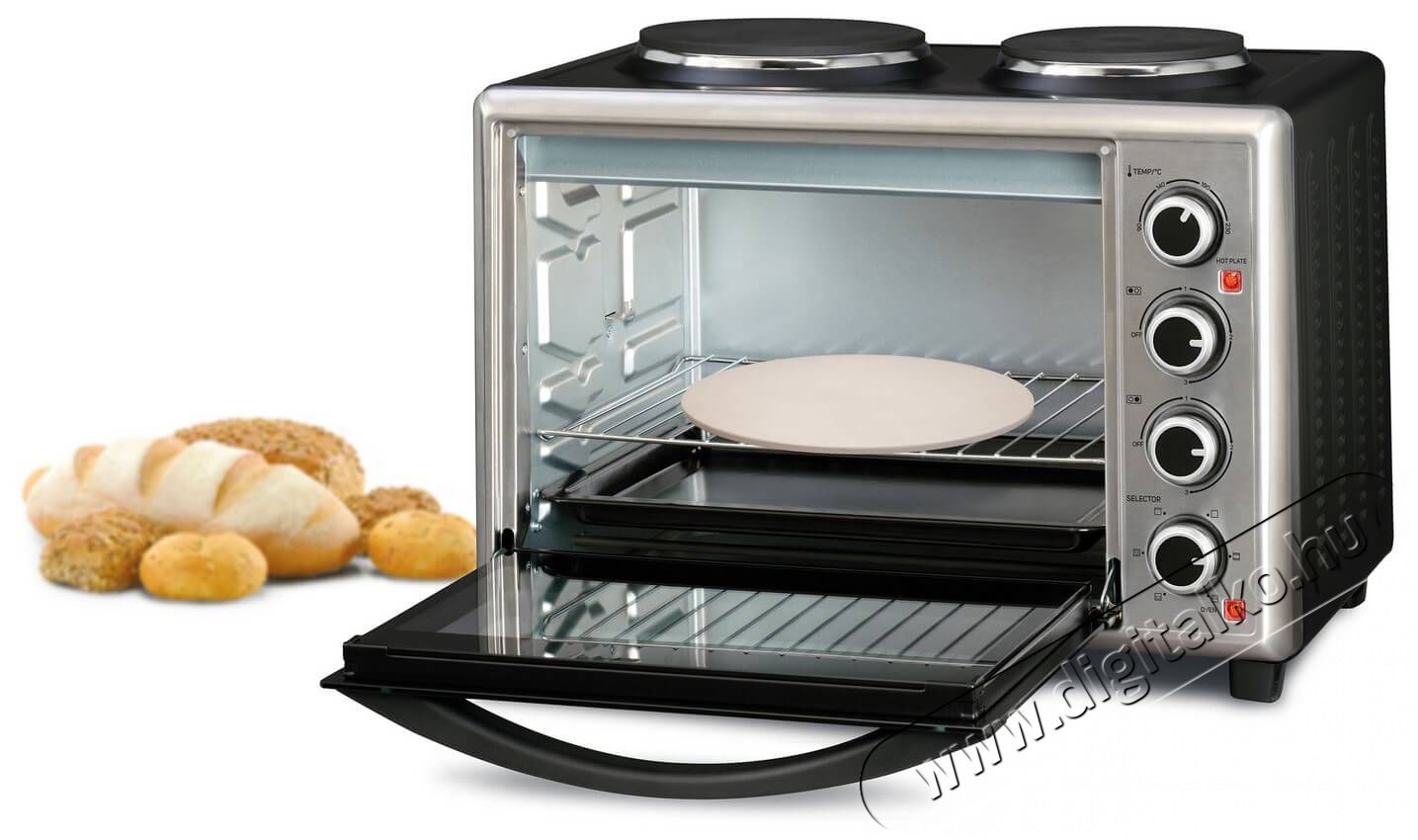 Sencor SEO 3628SS elektromos mini sütő főzőlappal Konyhai termékek - Sütő-főzőlap, tűzhely (szabadonálló) - Mini sütő / mini grill / mini konyha - 342116