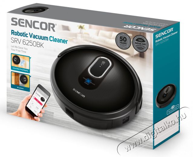 Sencor SRV 6250BK Robotporszívó - fekete Háztartás / Otthon / Kültér - Porszívó / takarítógép - Robotporszívó - 353319