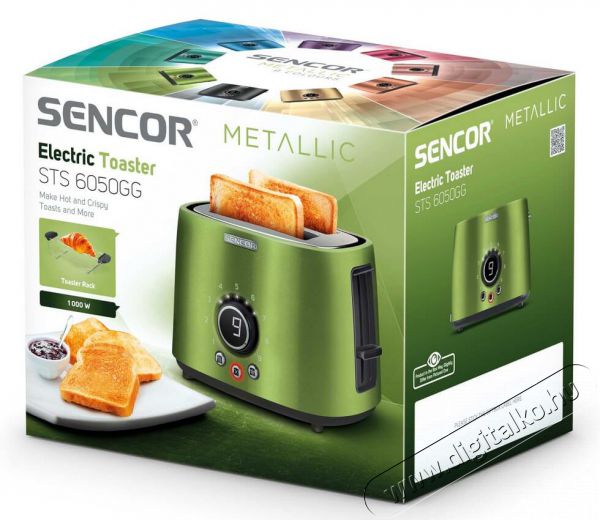 Sencor STS 6050GG kenyérpirító - zöld Konyhai termékek - Konyhai kisgép (sütés / főzés / hűtés / ételkészítés) - Kenyérpirító - 336109