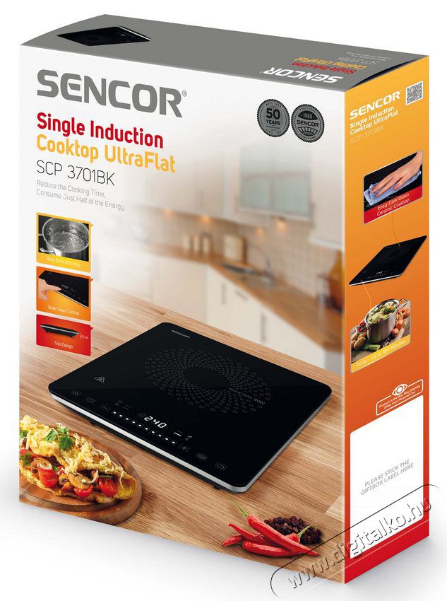 Sencor SCP 3701BK Indukciós Főzőlap Konyhai termékek - Sütő-főzőlap, tűzhely (szabadonálló) - Indukciós főzőlap (szabadonálló) - 364574
