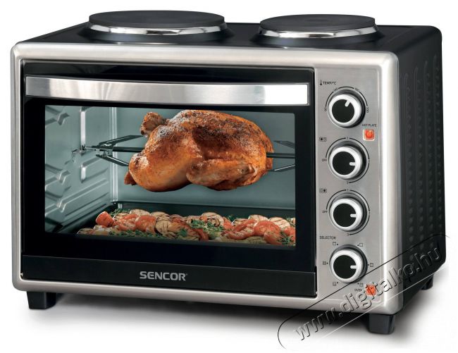 Sencor SEO 3628SS elektromos mini sütő főzőlappal Konyhai termékek - Sütő-főzőlap, tűzhely (szabadonálló) - Mini sütő / mini grill / mini konyha - 342116