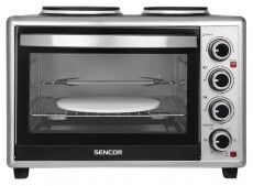 Sencor SEO 3628SS elektromos mini sütő főzőlappal Konyhai termékek - Sütő-főzőlap, tűzhely (szabadonálló) - Mini sütő / mini grill / mini konyha - 342116