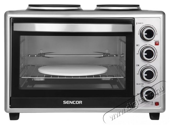 Sencor SEO 3628SS elektromos mini sütő főzőlappal Konyhai termékek - Sütő-főzőlap, tűzhely (szabadonálló) - Mini sütő / mini grill / mini konyha - 342116