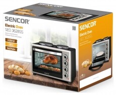 Sencor SEO 3628SS elektromos mini sütő főzőlappal Konyhai termékek - Sütő-főzőlap, tűzhely (szabadonálló) - Mini sütő / mini grill / mini konyha - 342116