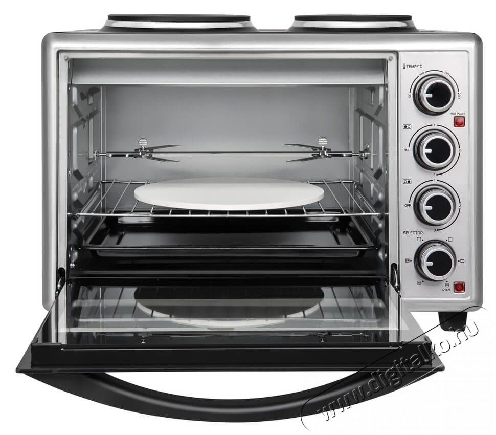 Sencor SEO 3628SS elektromos mini sütő főzőlappal Konyhai termékek - Sütő-főzőlap, tűzhely (szabadonálló) - Mini sütő / mini grill / mini konyha - 342116