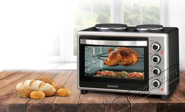 Sencor SEO 3628SS elektromos mini sütő főzőlappal Konyhai termékek - Sütő-főzőlap, tűzhely (szabadonálló) - Mini sütő / mini grill / mini konyha - 342116
