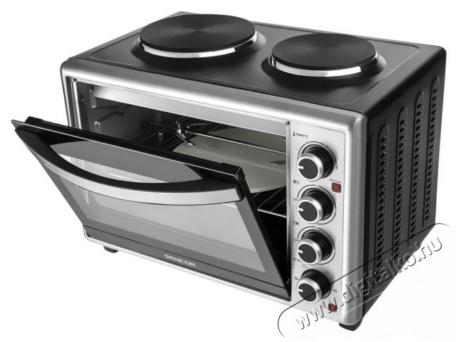 Sencor SEO 3628SS elektromos mini sütő főzőlappal Konyhai termékek - Sütő-főzőlap, tűzhely (szabadonálló) - Mini sütő / mini grill / mini konyha - 342116