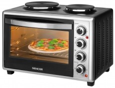 Sencor SEO 3628SS elektromos mini sütő főzőlappal Konyhai termékek - Sütő-főzőlap, tűzhely (szabadonálló) - Mini sütő / mini grill / mini konyha - 342116
