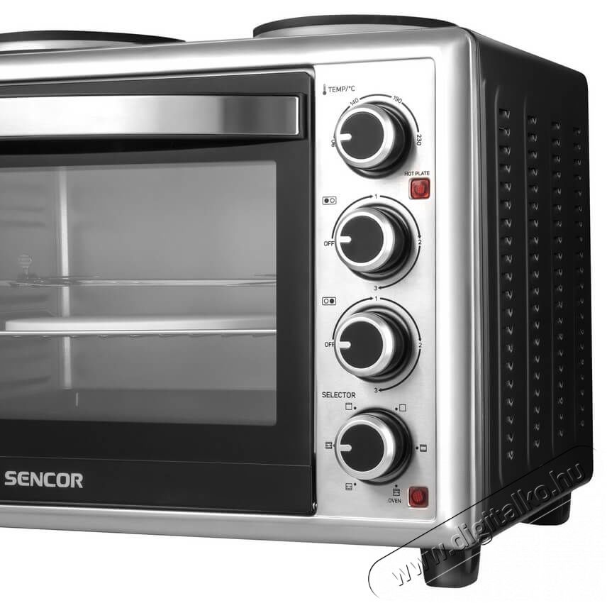 Sencor SEO 3628SS elektromos mini sütő főzőlappal Konyhai termékek - Sütő-főzőlap, tűzhely (szabadonálló) - Mini sütő / mini grill / mini konyha - 342116