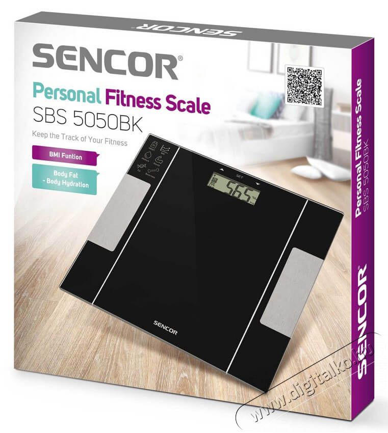 Sencor SBS 5050BK digitális személymérleg - fekete Szépségápolás / Egészség - Mérleg - Személy mérleg - 336077