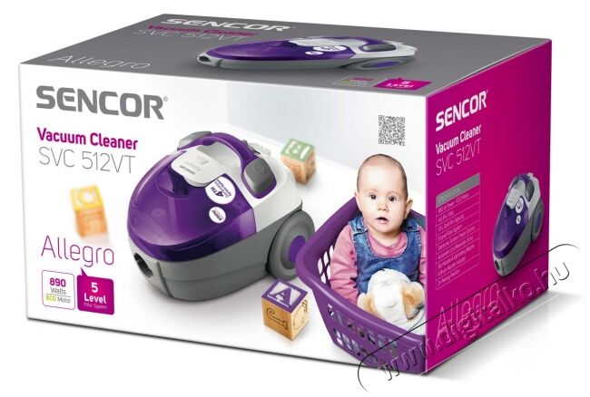 Sencor SVC 512VT-EUE2 porzsák nélküli porszívó Háztartás / Otthon / Kültér - Porszívó / takarítógép - Porzsák nélküli porszívó - 288547