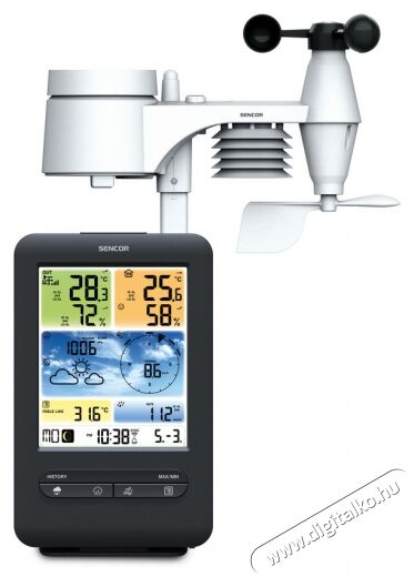 Sencor SWS 9898 WIFI időjárás állomás Háztartás / Otthon / Kültér - Lakásfelszerelés - Időjárás állomás - 366821