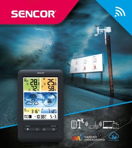 Sencor SWS 9898 WIFI időjárás állomás Háztartás / Otthon / Kültér - Lakásfelszerelés - Időjárás állomás - 366821