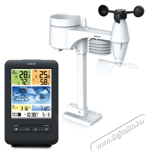 Sencor SWS 9898 WIFI időjárás állomás Háztartás / Otthon / Kültér - Lakásfelszerelés - Időjárás állomás - 366821