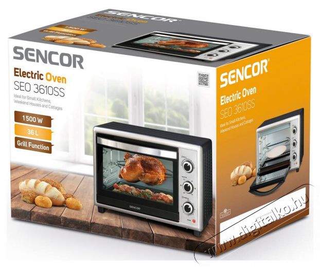 Sencor SEO 3610SS Elektromos sütő Konyhai termékek - Sütő-főzőlap, tűzhely (szabadonálló) - Mini sütő / mini grill / mini konyha - 342115