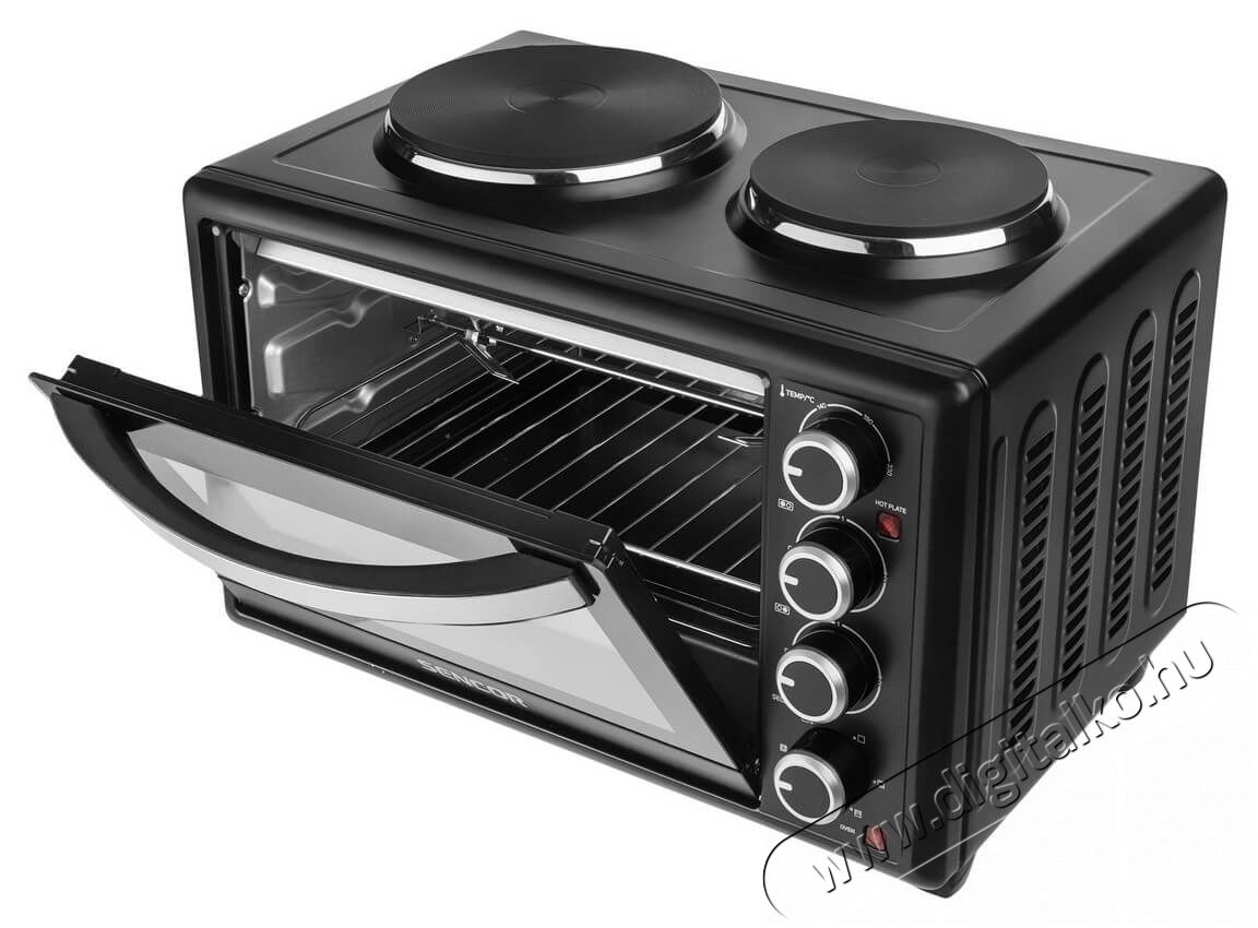 Sencor SEO 2828BK elektromos mini sütő főzőlappal Konyhai termékek - Sütő-főzőlap, tűzhely (szabadonálló) - Mini sütő / mini grill / mini konyha - 342114