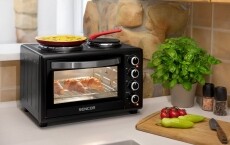 Sencor SEO 2828BK elektromos mini sütő főzőlappal Konyhai termékek - Sütő-főzőlap, tűzhely (szabadonálló) - Mini sütő / mini grill / mini konyha - 342114