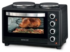 Sencor SEO 2828BK elektromos mini sütő főzőlappal Konyhai termékek - Sütő-főzőlap, tűzhely (szabadonálló) - Mini sütő / mini grill / mini konyha - 342114