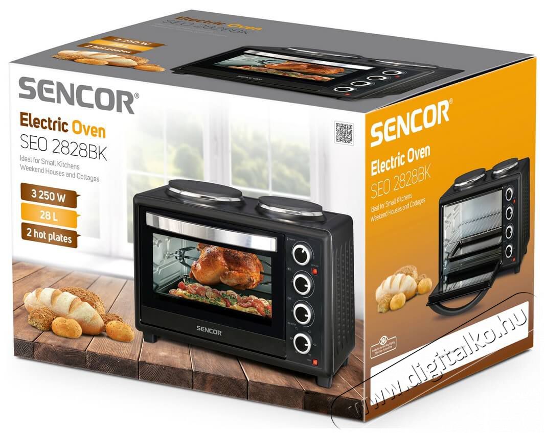 Sencor SEO 2828BK elektromos mini sütő főzőlappal Konyhai termékek - Sütő-főzőlap, tűzhely (szabadonálló) - Mini sütő / mini grill / mini konyha - 342114