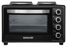 Sencor SEO 2828BK elektromos mini sütő főzőlappal Konyhai termékek - Sütő-főzőlap, tűzhely (szabadonálló) - Mini sütő / mini grill / mini konyha - 342114