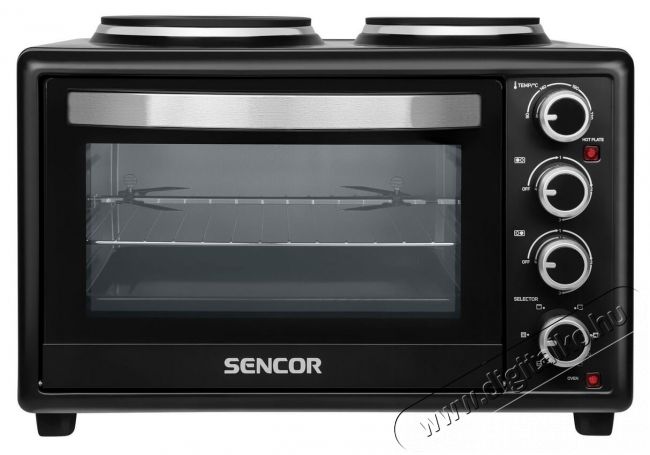 Sencor SEO 2828BK elektromos mini sütő főzőlappal Konyhai termékek - Sütő-főzőlap, tűzhely (szabadonálló) - Mini sütő / mini grill / mini konyha - 342114