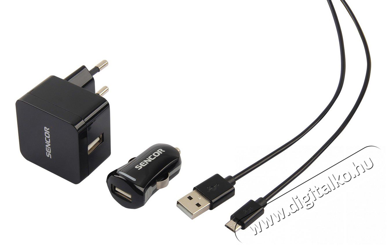 Sencor SCO 516-000BK USB Kit Mobil / Kommunikáció / Smart - Mobiltelefon kiegészítő / tok - Hálózati-, autós töltő - 342962