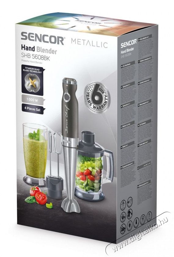 Sencor SHB 5608BK Botmixer szett 4 in 1 Konyhai termékek - Konyhai kisgép (előkészítés / feldolgozás) - Botmixer - 346022