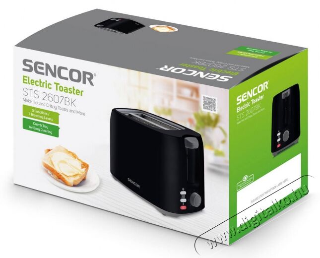 Sencor STS 2607BK kenyérpirító Konyhai termékek - Konyhai kisgép (sütés / főzés / hűtés / ételkészítés) - Kenyérpirító - 346091