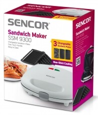 Sencor SSM 9300 Szendvicssütő Konyhai termékek - Konyhai kisgép (sütés / főzés / hűtés / ételkészítés) - Melegszendvics / gofri sütő - 260760