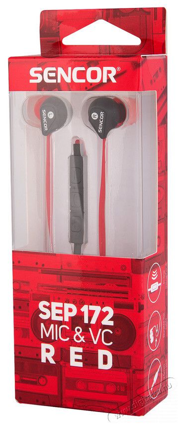 Sencor SEP 172 mikrofonos fülhallgató - piros Audio-Video / Hifi / Multimédia - Fül és Fejhallgatók - Fülhallgató mikrofonnal / headset - 351477