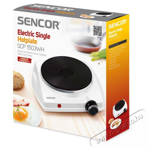 Sencor SCP 1503WH-EUE4 elektromos főzőlap - fehér Konyhai termékek - Sütő-főzőlap, tűzhely (szabadonálló) - Elektromos főzőlap (szabadonálló) - 371785
