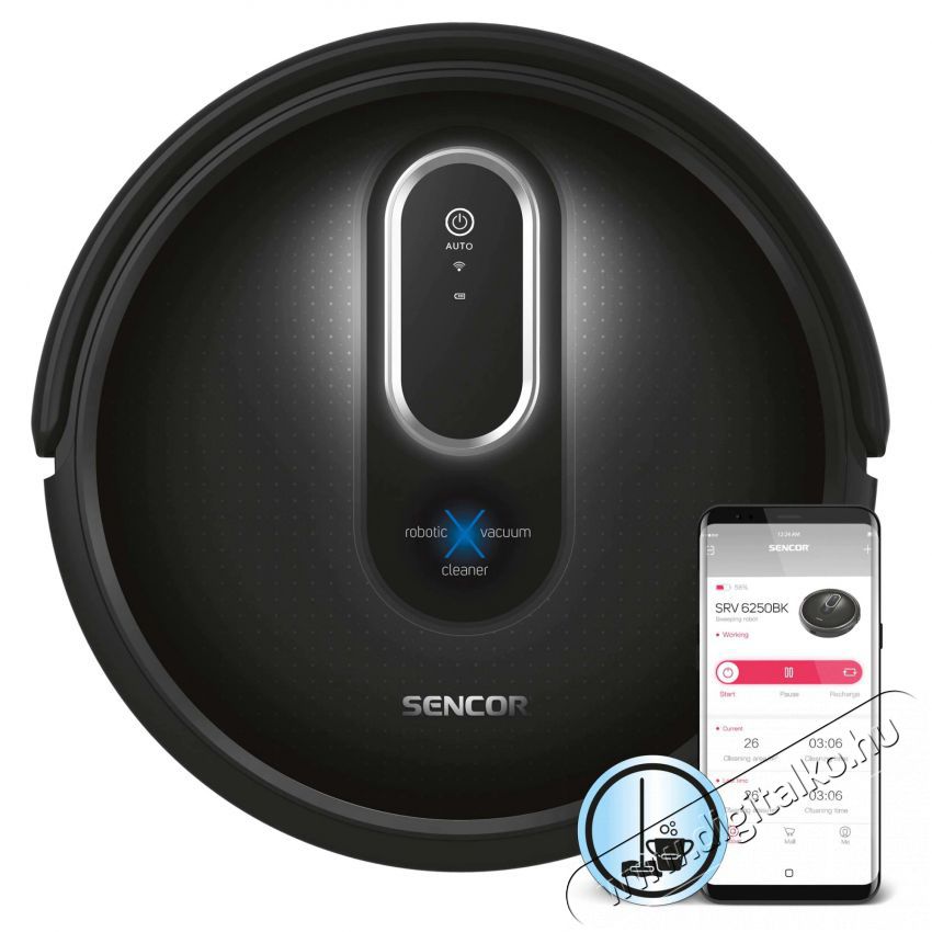 Sencor SRV 6250BK-EUE3 Robotporszívó Háztartás / Otthon / Kültér - Porszívó / takarítógép - Robotporszívó - 371806