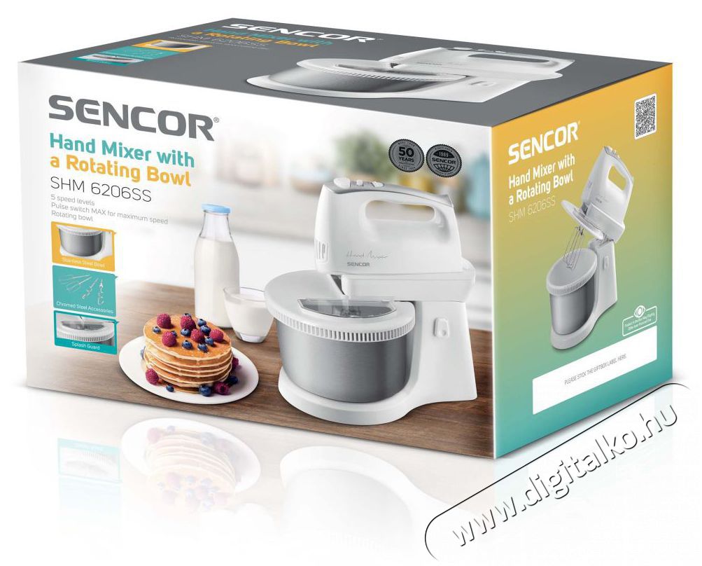 Sencor SHM 6206SS tálas kézi mixer Konyhai termékek - Konyhai kisgép (előkészítés / feldolgozás) - Tálas mixer - 371798