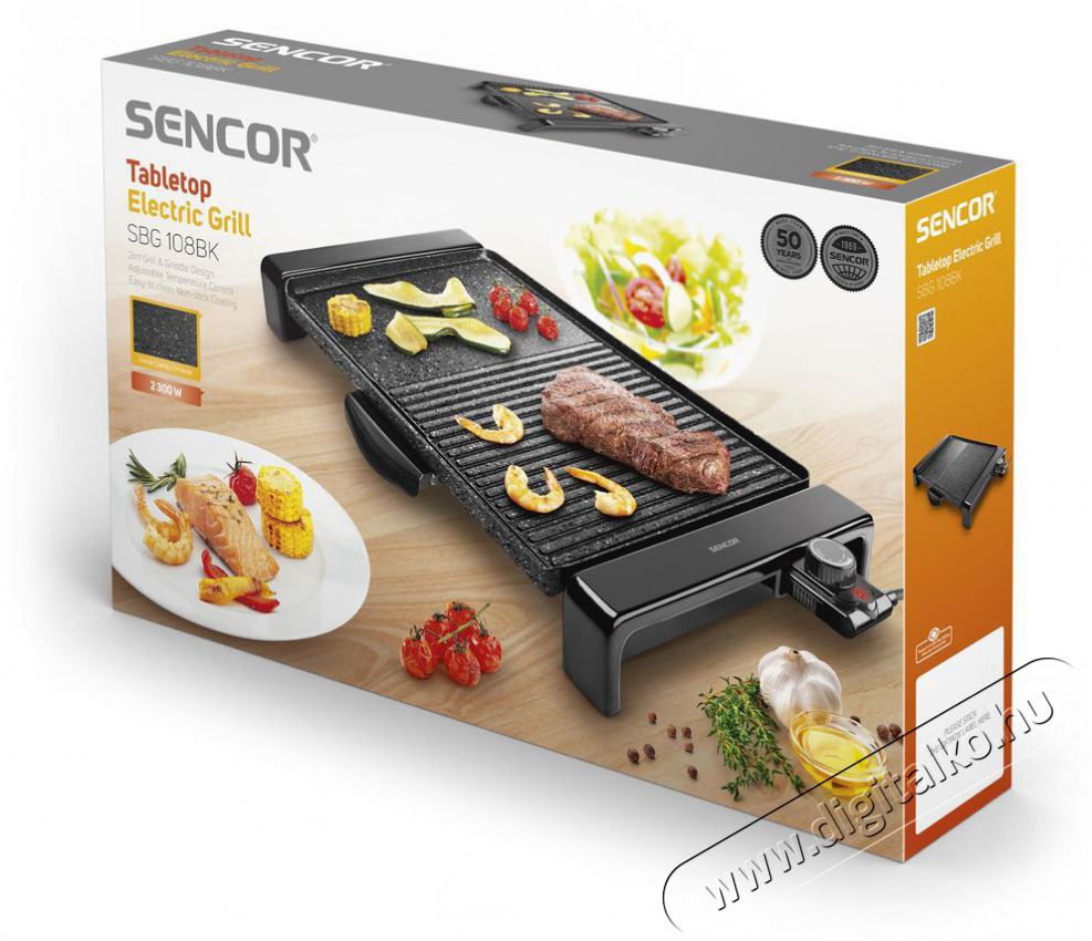 Sencor SBG 108BK asztali grill Konyhai termékek - Konyhai kisgép (sütés / főzés / hűtés / ételkészítés) - Kontakt grill sütő / sütőlap - 376681