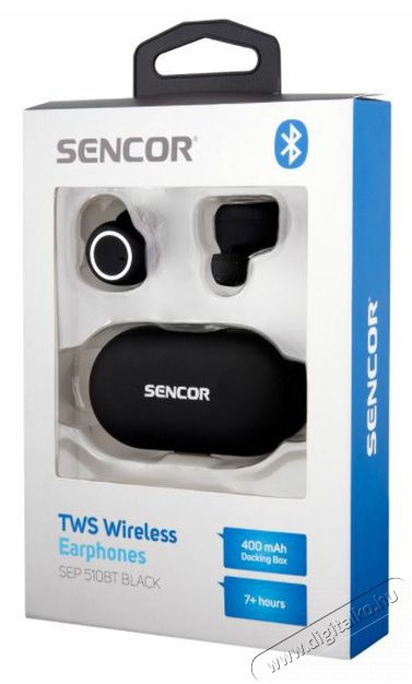 Sencor SEP 510BT BK TWS fülhallgató - fekete Audio-Video / Hifi / Multimédia - Fül és Fejhallgatók - Fülhallgató mikrofonnal / headset - 376722