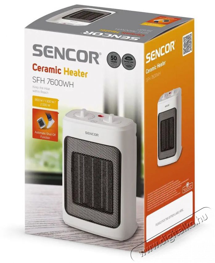 Sencor SFH 7600WH kerámia hősugárzó Háztartás / Otthon / Kültér - Fűtés - Fűtőventilátoros hősugárzó - 376731