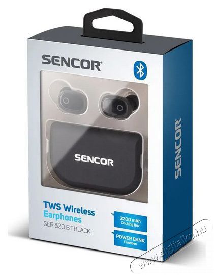 Sencor SEP 520BT BK TWS fülhallgató - fekete Audio-Video / Hifi / Multimédia - Fül és Fejhallgatók - Fülhallgató - 376724
