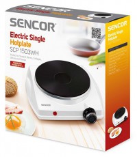 Sencor SCP 1503WH-EUE4 elektromos főzőlap - fehér Konyhai termékek - Sütő-főzőlap, tűzhely (szabadonálló) - Elektromos főzőlap (szabadonálló) - 432954