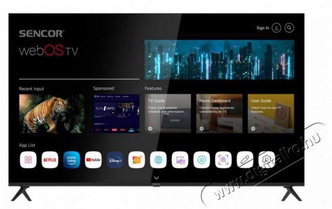 Sencor SLE 65US802TCSB UHD SMART TV Televíziók - LED televízió - UHD 4K felbontású - 495237