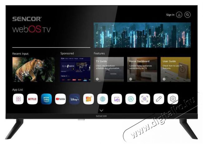 Sencor 24  SLE 24S803B Televíziók - LED televízió - 720p HD Ready felbontású - 506048