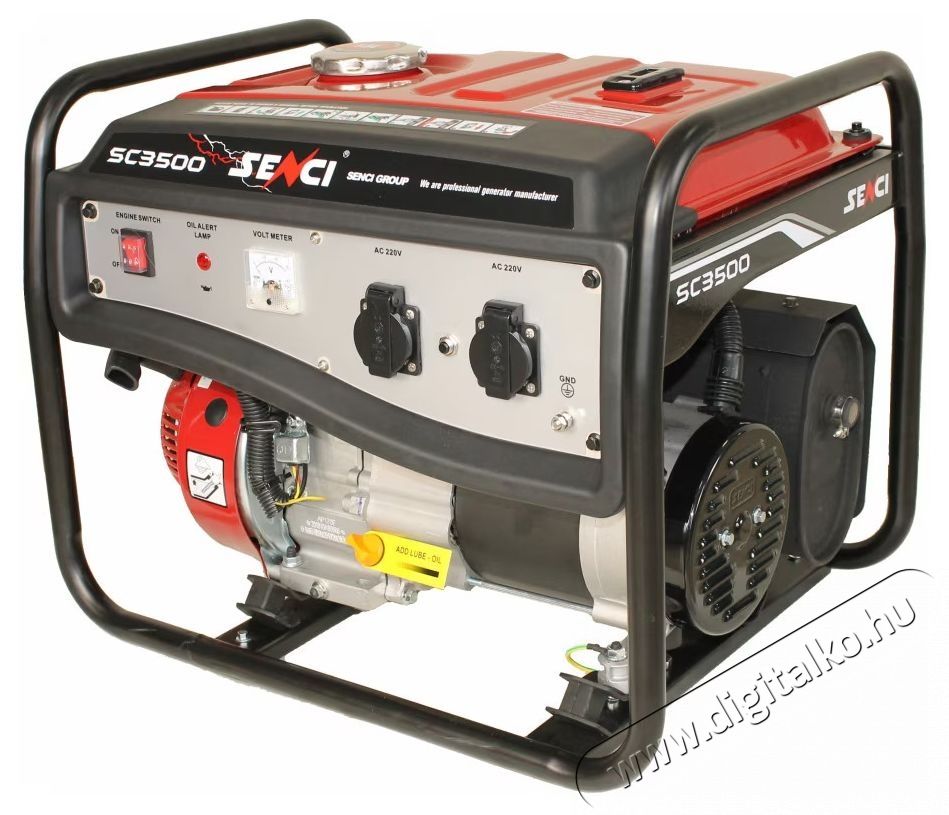 SENCI Elektromos &aacute;ramgener&aacute;tor, SC-3500 LITE, 7 LE, 3100 W, 208 CC, 230 V, fesz&uuml;lts&eacute;gstabiliz&aacute;tor (AVR), k&ouml;t&eacute;lind&iacute;t&aacute;s, 15 l benzin, 13,5 &oacute;ra maxim&aacute;lis auton&oacute;mia H&aacute;ztart&aacute;s / Otthon / K&uuml;lt&eacute;r - Szersz&aacute;m - &Aacute;ramfejlesztő - 537288