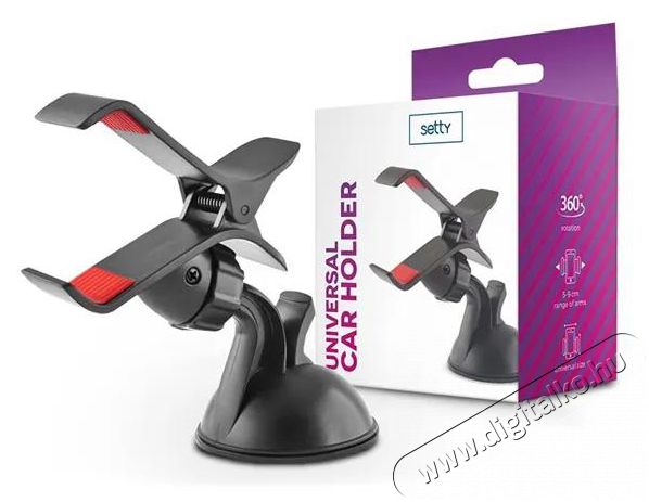 SETTY TF-0056 univerzális műszerfalra/szélvédőre helyezhető fekete autós telefon tartó Autóhifi / Autó felszerelés - Autós / autóhifi kiegészítő - Egyéb autós kiegészítő - 406339