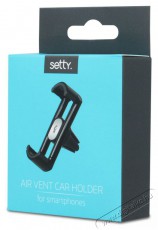 SETTY TF-0055 univerzális szellőzőrácsba illeszthető fekete autós telefon tartó Autóhifi / Autó felszerelés - Autós tartó - 407757