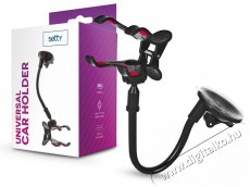 SETTY TF-0053 univerzális műszerfalra/szélvédőre helyezhető fekete autós telefon tartó Autóhifi / Autó felszerelés - Autós tartó - 437718