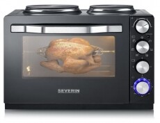 Severin TO2065 mini konyha - fekete Konyhai termékek - Sütő-főzőlap, tűzhely (szabadonálló) - Mini sütő / mini grill / mini konyha - 361093