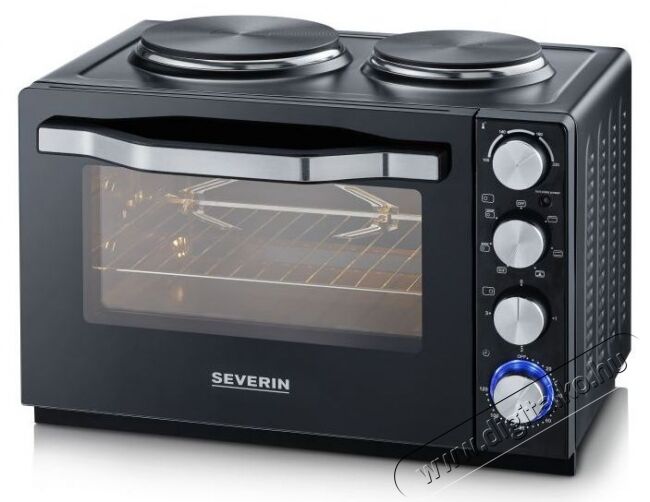 Severin TO2065 mini konyha - fekete Konyhai termékek - Sütő-főzőlap, tűzhely (szabadonálló) - Mini sütő / mini grill / mini konyha - 361093